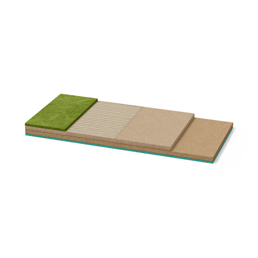 Unterbodensystem für Belege aus PVC, CV, Linoleum, Gummi und Kork. Optimal für Design-Böden, 2-Schicht-Fertigparkett.